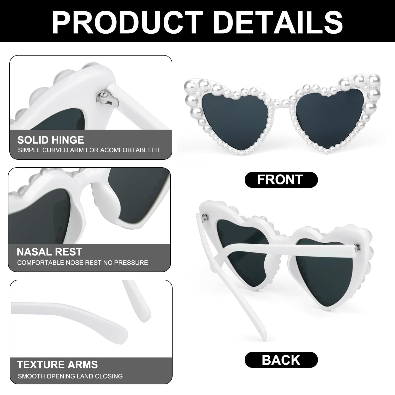 Солнцезащитные очки Semazz Сердце с жемчугом, фото №6