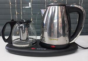 Комплект электрочайник с заварником на подставке из нержавеющей стали Rainberg RB-2504 - Фото 1