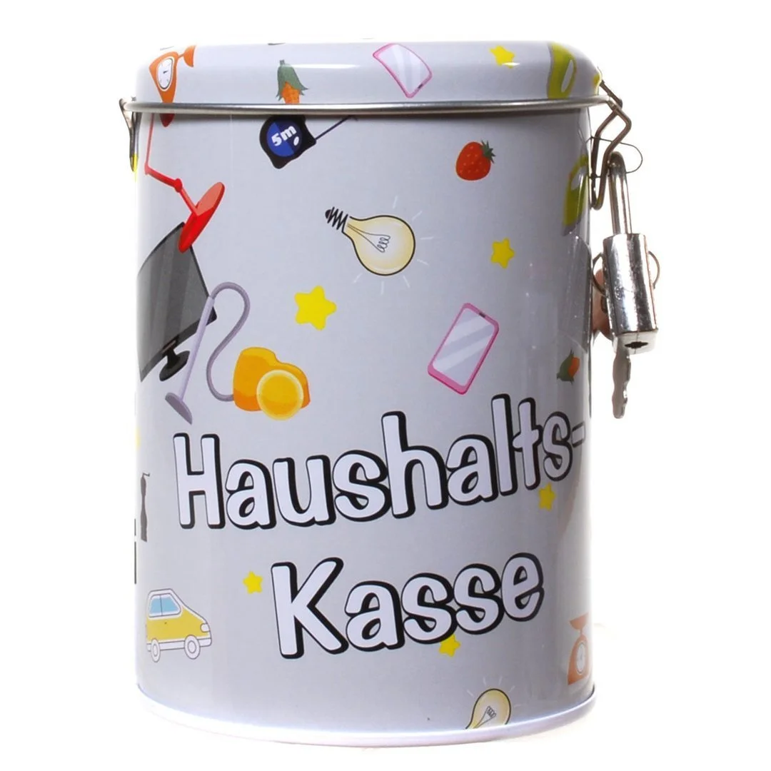 Скарбничка "Сімейна каса" металева з замком, фото №1