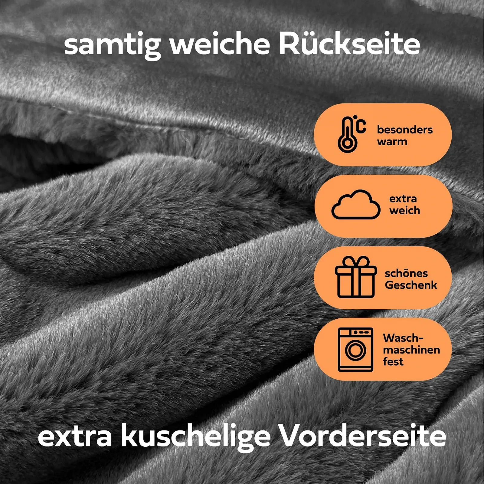 Одеяло NAYA Studios Cuddly Fluffy - Очень теплое меховое одеяло из искусственного меха - 150 x 200 см, фото №3