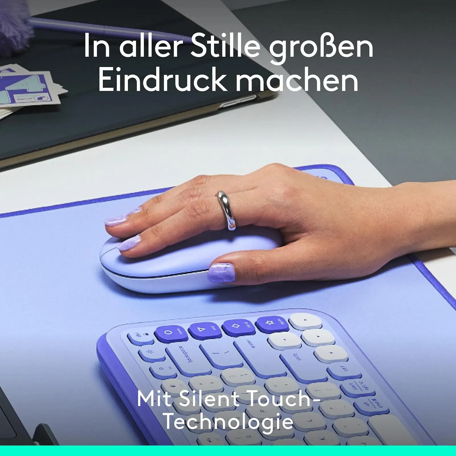 Мышь Logitech POP Беспроводная Bluetooth Фиолетовый, фото №5