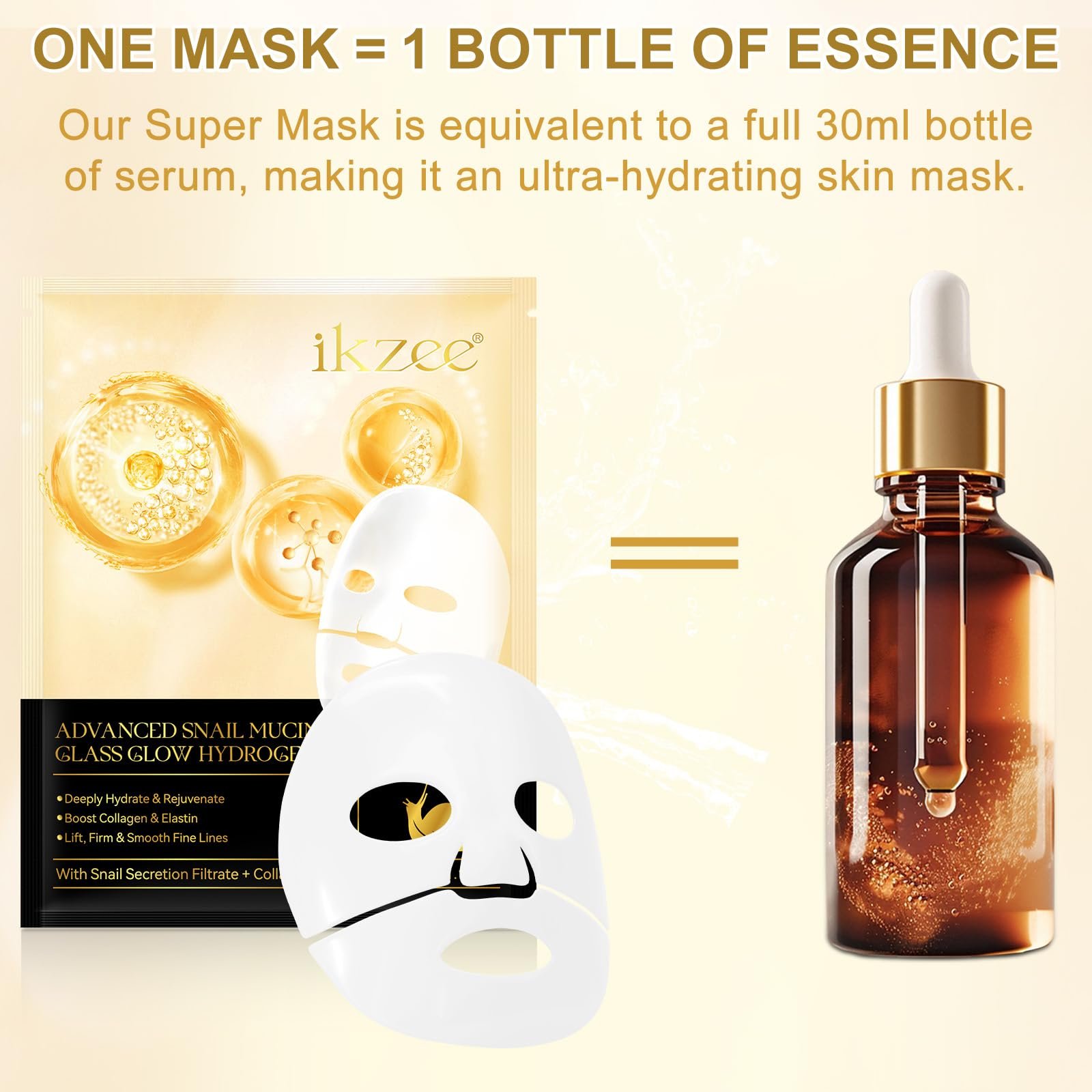 Гидрогелевая маска для лица с муцином улитки Advanced Snail Mucin Glass Glow, набор из 4 штук, маска для лица с коллагеном, Real Deep Mask, маска для лица с сывороткой муцина улитки для сияющей кожи, корейский уход за кожей, фото №10