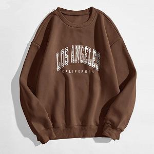 Женский Свитшот Lässige Однотонный Модный с круглым вырезом Топ с буквами Y2K Осенний Легкий Свободный synthetic.ua - Фото 1