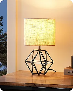 Настільна лампа EDISHINE Modern Industrial E14 Бежевий та чорний - Фото 1