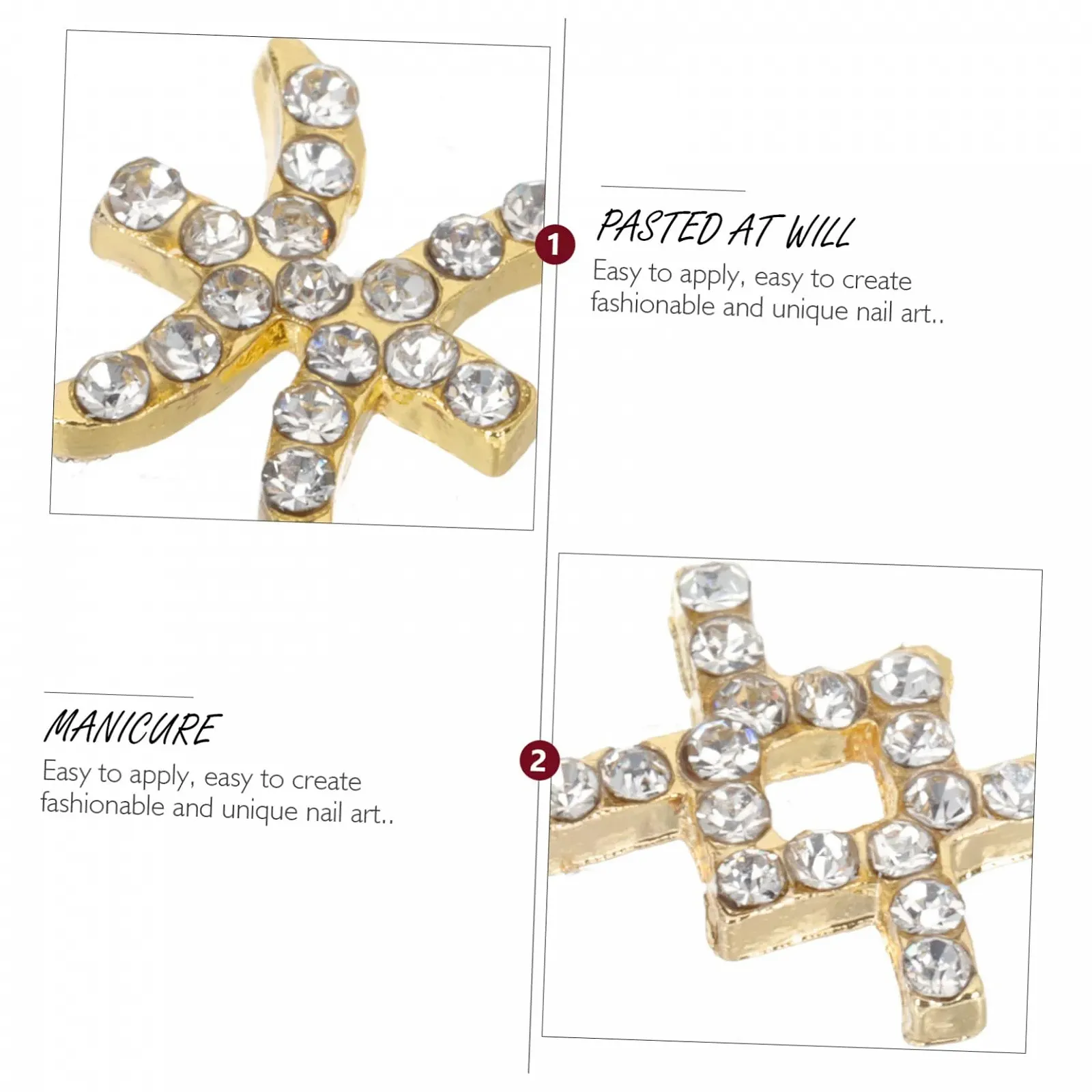 Прикраса minkissy 36 шт стрази для нігтів, фото №5