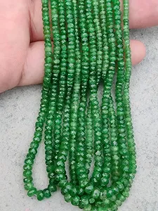 Бусины из цаворита круглые граненые 2,5 мм, нить длиной 15 см, драгоценные камни для ожерелья и браслета - Фото 1