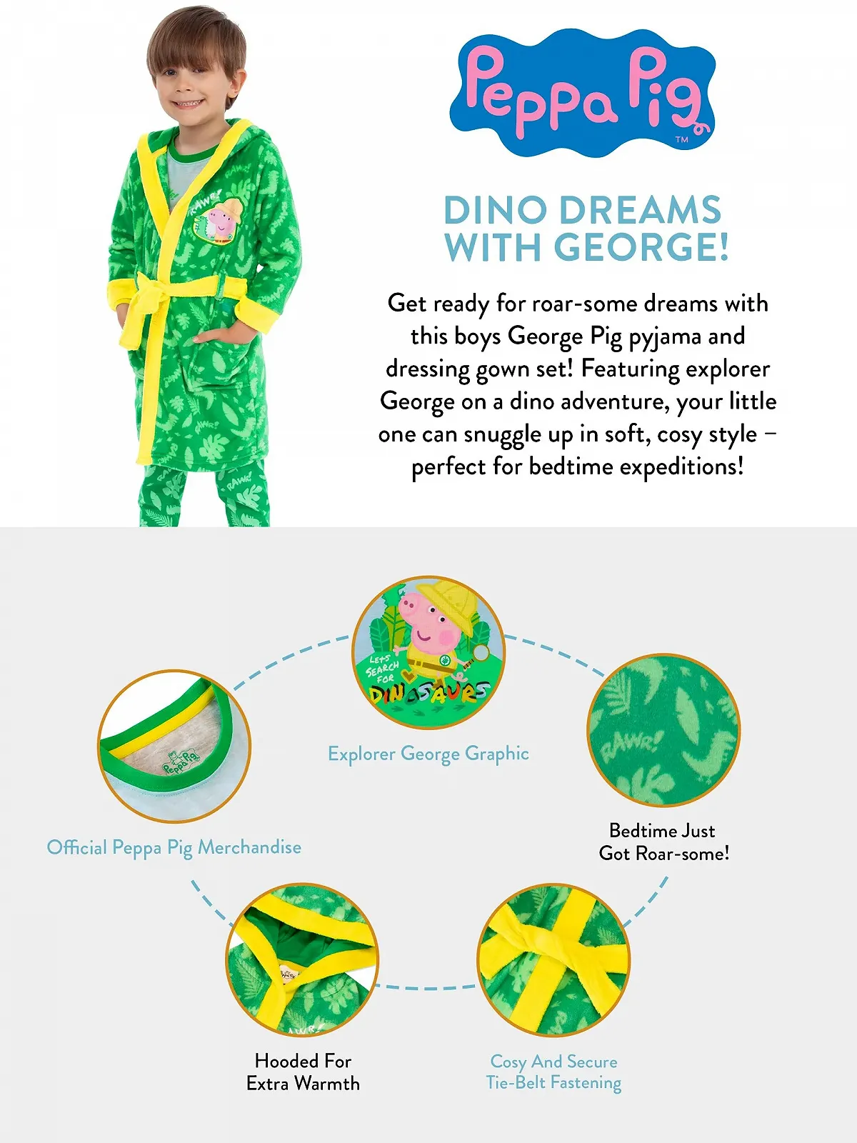 Піжамний набір Peppa Pig George Pig для хлопчиків, фото №7