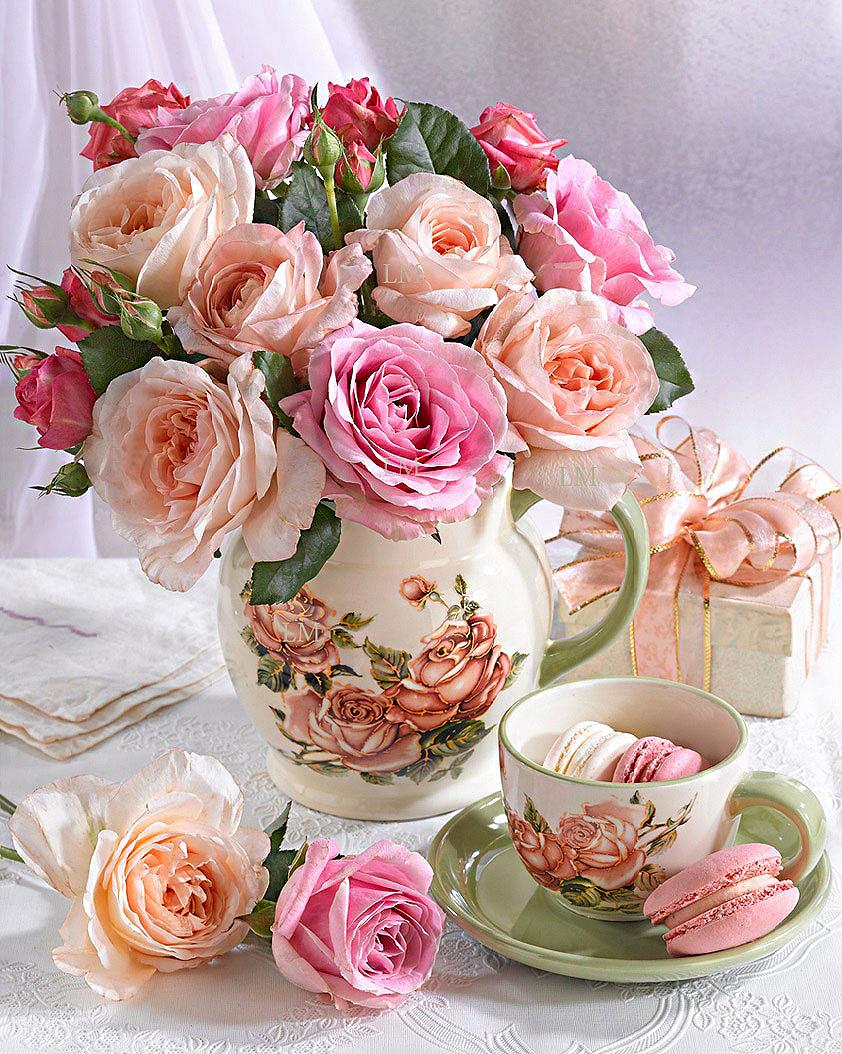 AR-3195 Набір алмазної мозаїки на підрамнику 40*50 см Ніжні троянди, фото №1 AR-3195 Набір алмазної мозаїки на підрамнику 40*50 см Ніжні троянди, фото №1