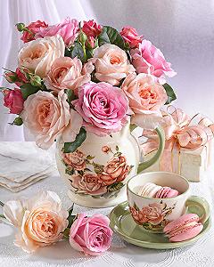 AR-3195 Набір алмазної мозаїки на підрамнику 40*50 см Ніжні троянди - Фото 1