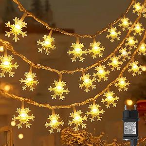 Гирлянда Cshare Snowflake 15 м 100 LED с вилкой Теплый белый - Фото 1