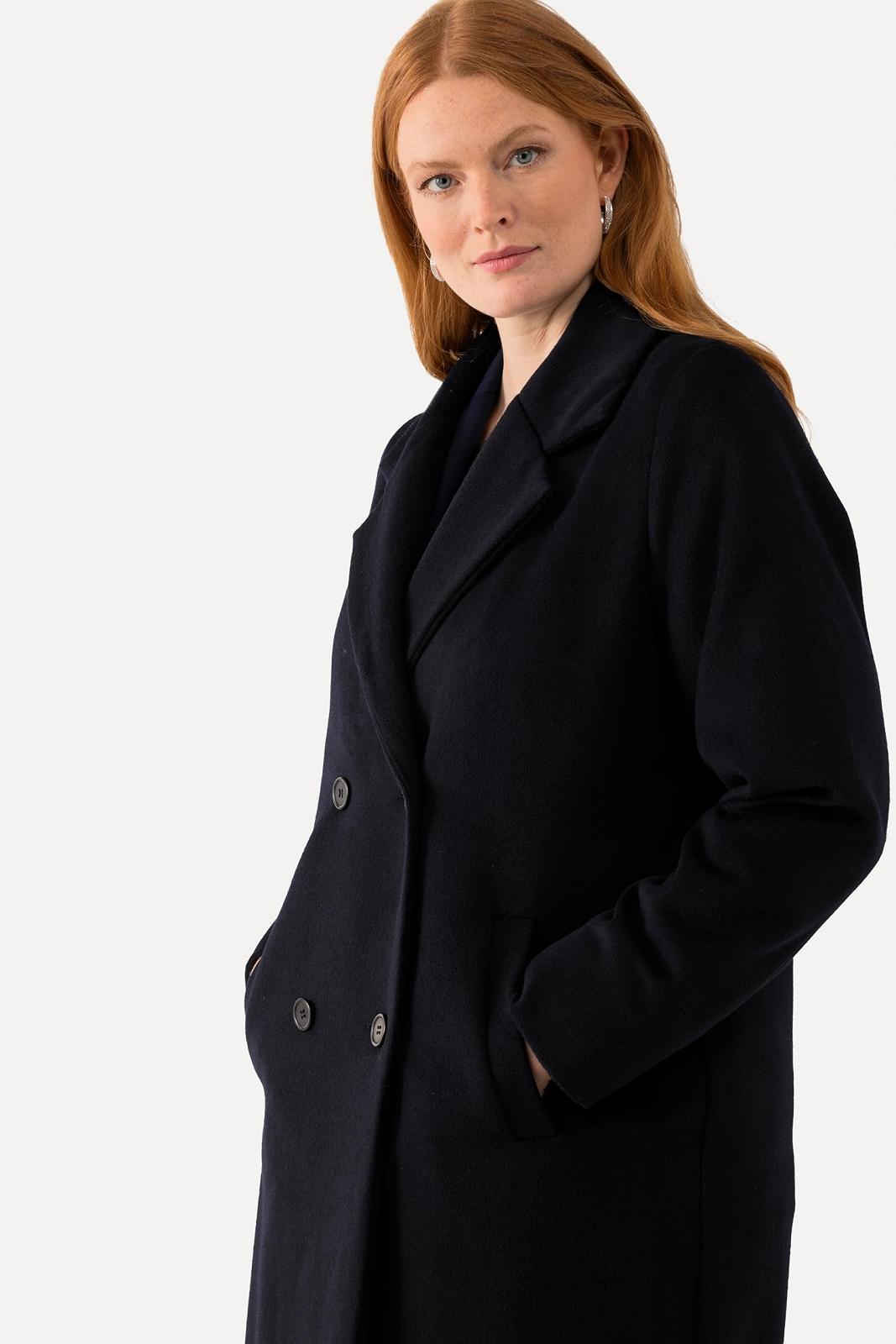 Пальто Ulla Popken, Смесь Шерсти, Отложной Воротник, Разрез Сзади, Двубортное 822623, фото №4 Пальто Ulla Popken, Смесь Шерсти, Отложной Воротник, Разрез Сзади, Двубортное 822623, фото №4