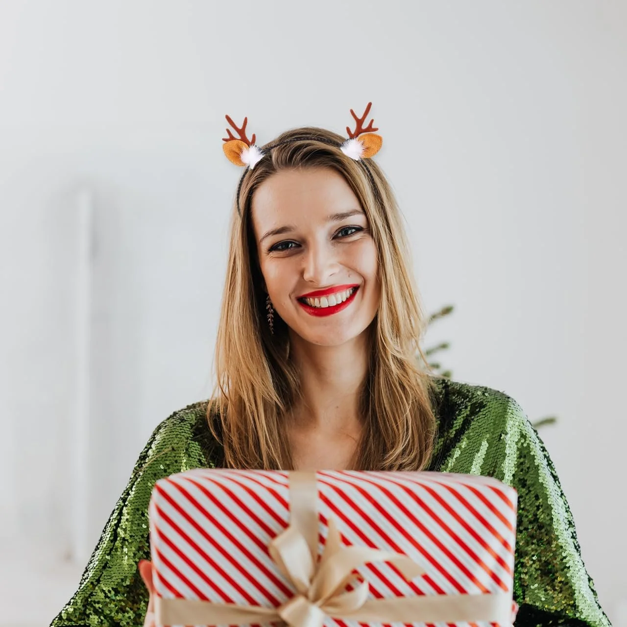 Обруч Різдвяні Оленячі Роги з Кролячими Вухами (2 шт.), фото №2