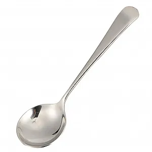 Набор круглых ложек 16 см из нержавеющей стали с длинной ручкой - Фото 1