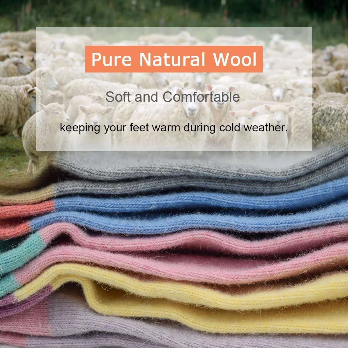 Жіночі вовняні шкарпетки La Dearchuu, теплі, 5 пар, дихаючі, розмір 35-40, фото №2