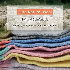 Жіночі вовняні шкарпетки La Dearchuu, теплі, 5 пар, дихаючі, розмір 35-40 synthetic.ua - Фото 1