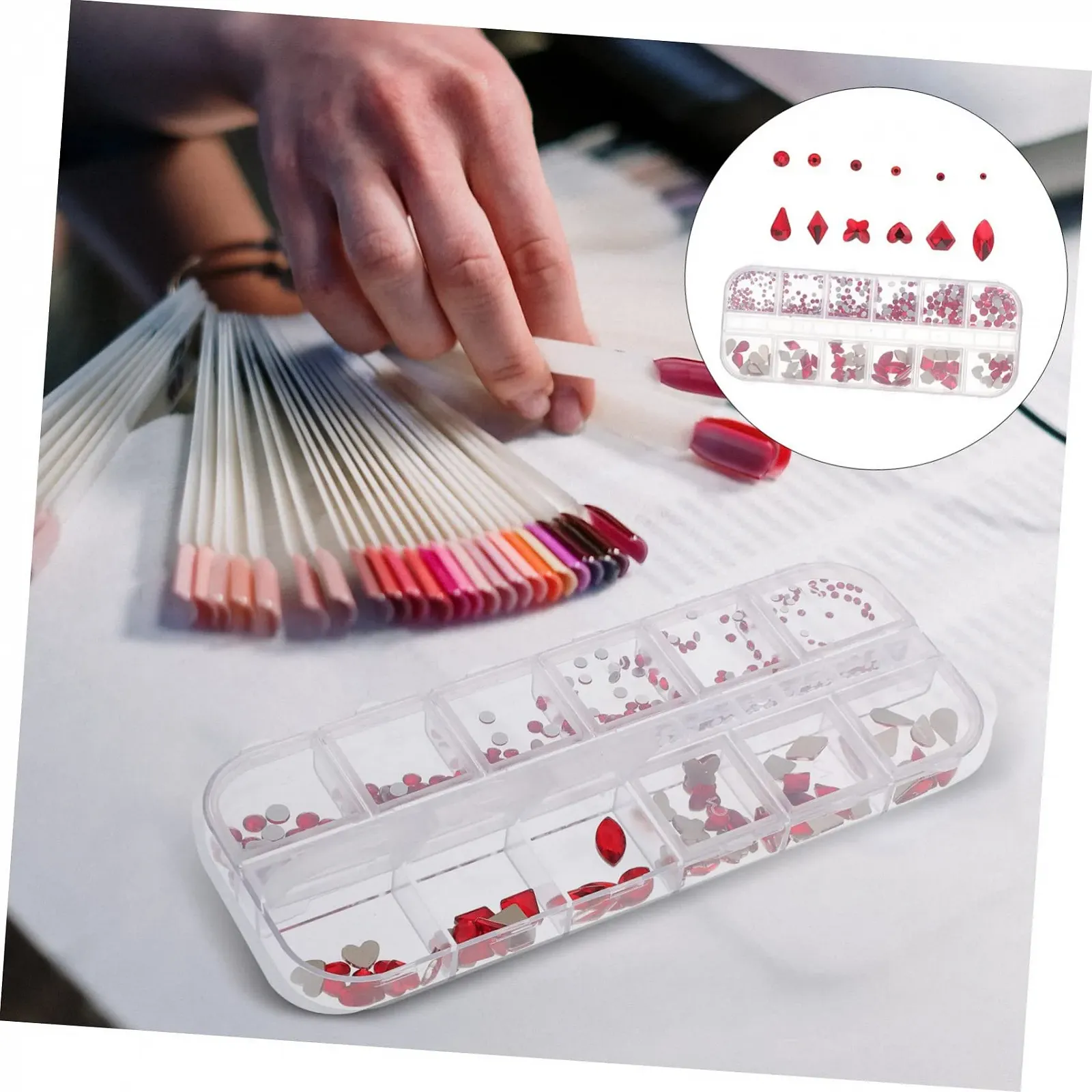 Стразы для ногтей ABOOFAN Набор для дизайна ногтей в коробке с декоративными аксессуарами для ногтей для творческого нейл-арта на Рождество, дни рождения и другие случаи. Безопасные и легкие, фото №2