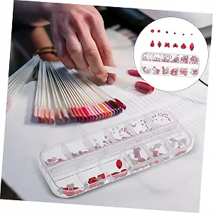 Стразы для ногтей ABOOFAN Набор для дизайна ногтей в коробке с декоративными аксессуарами для ногтей для творческого нейл-арта на Рождество, дни рождения и другие случаи. Безопасные и легкие synthetic.ua - Фото 1