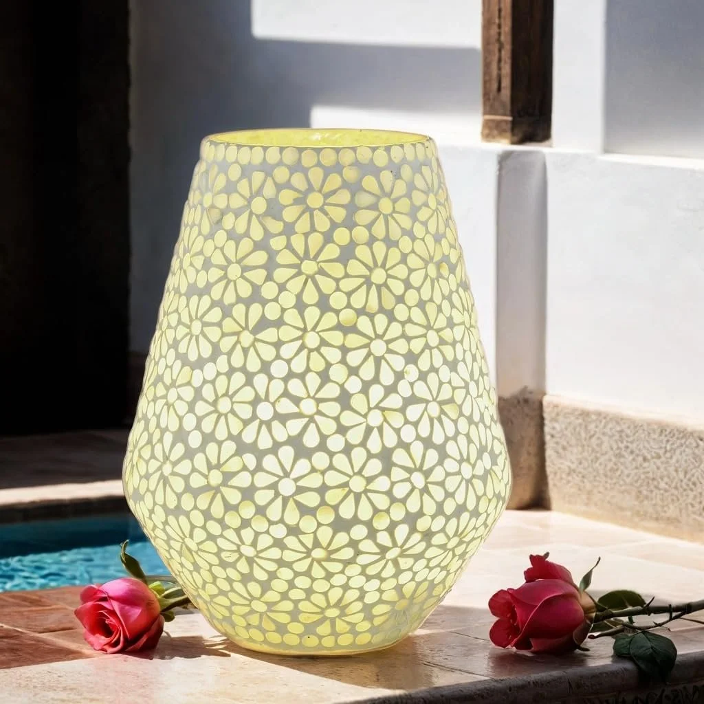 Настільна лампа Marrakech Fikus -1 бохо декоративна 24 см мозаїка E27, фото №6