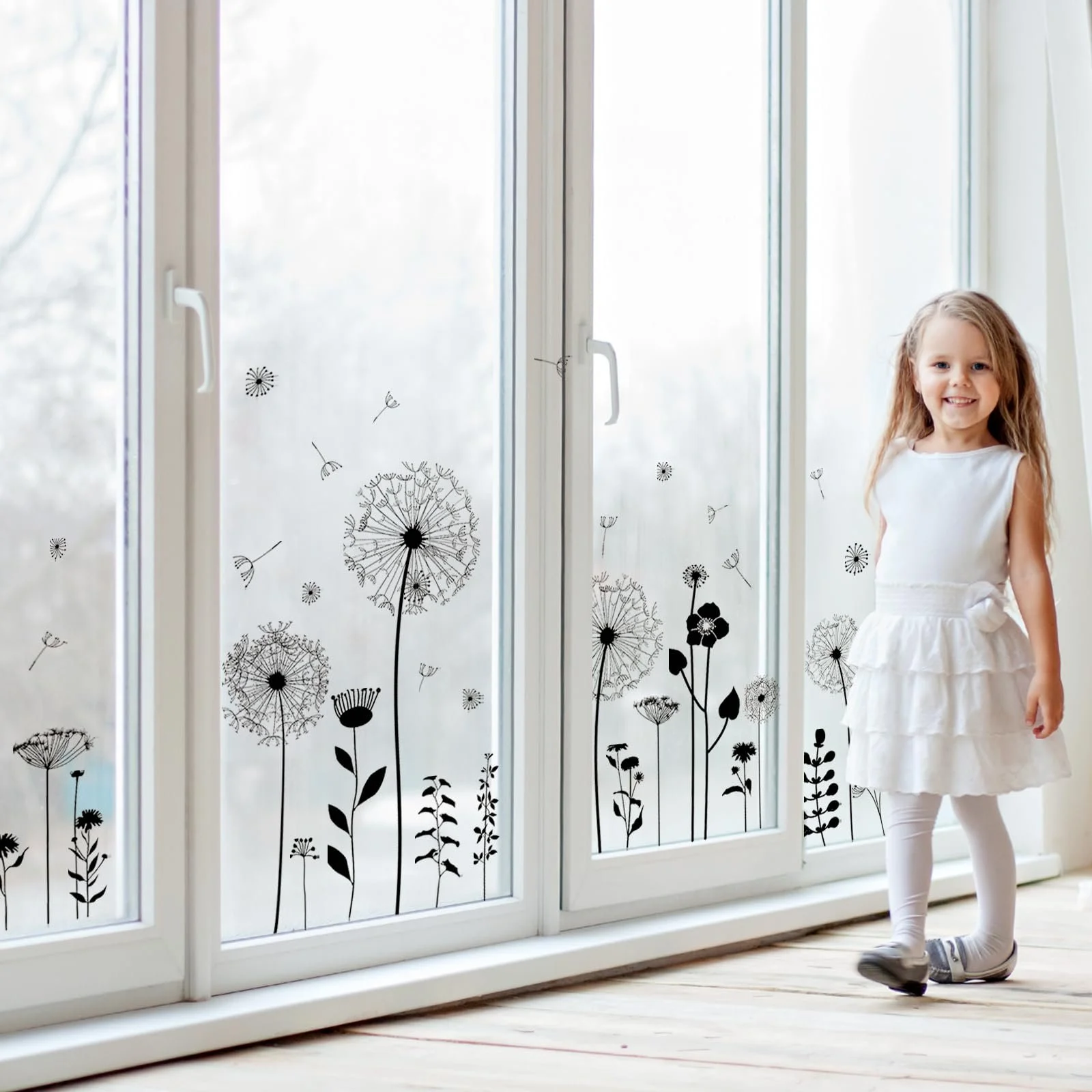 Наклейка на стіну Supzone Black Dandelion Blossom чорна, фото №3