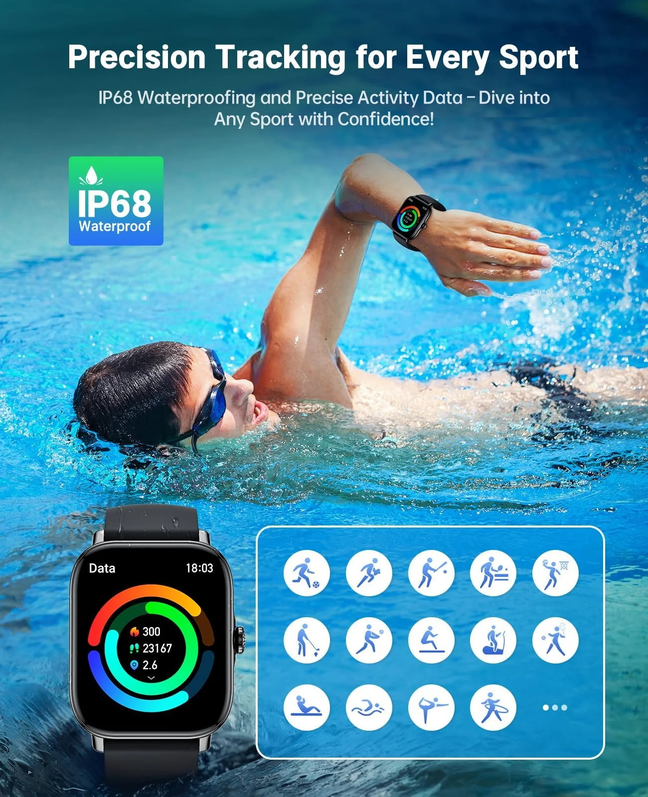 Смартгодинник для чоловіків та жінок з функцією відповіді/здійснення дзвінків, сенсорний екран 4,9 см, фото №4 Смартгодинник для чоловіків та жінок з функцією відповіді/здійснення дзвінків, сенсорний екран 4,9 см, фото №4