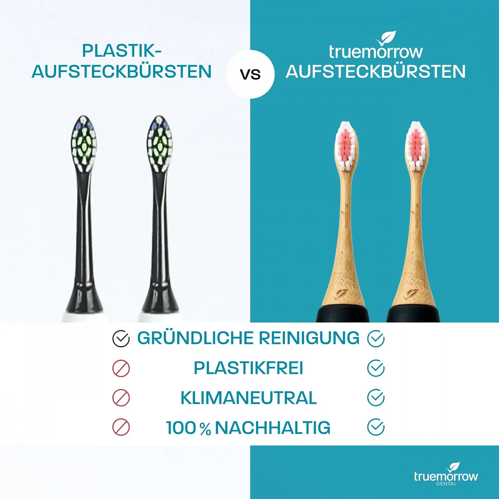 Насадки для зубной щетки truemorrow Sustainable Bamboo для Happybrush Eco VIBE 3 Blue Green, фото №7