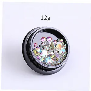 3D Стразы для ногтей Серый Микс Размеров AB Цвет Блестящие Украшения для Маникюра synthetic.ua - Фото 1