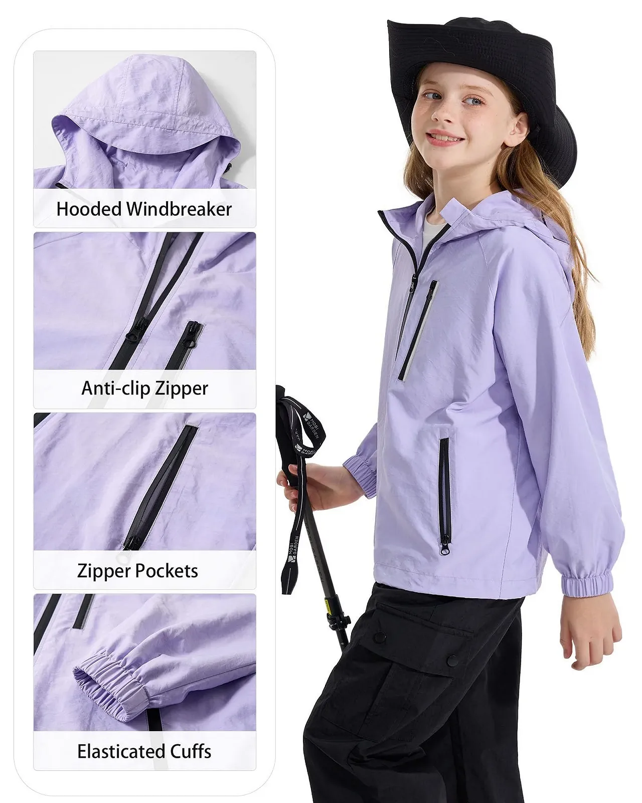 Водонепроникна куртка з капюшоном для дівчат Rolanko, фото №6
