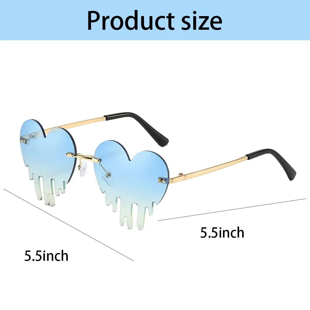 Солнцезащитные очки Сердце Miotlsy 2 шт, Двухцветные, Цветовой микс, фото №2