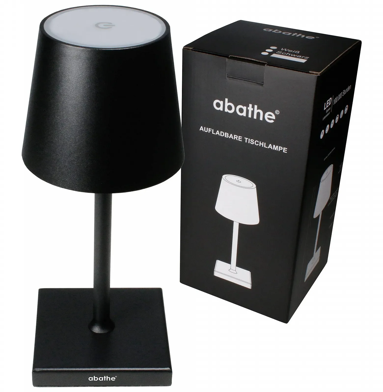 Настільна лампа акумуляторна LED abathe Classic 26 см димована бездротова USB IP54, фото №1