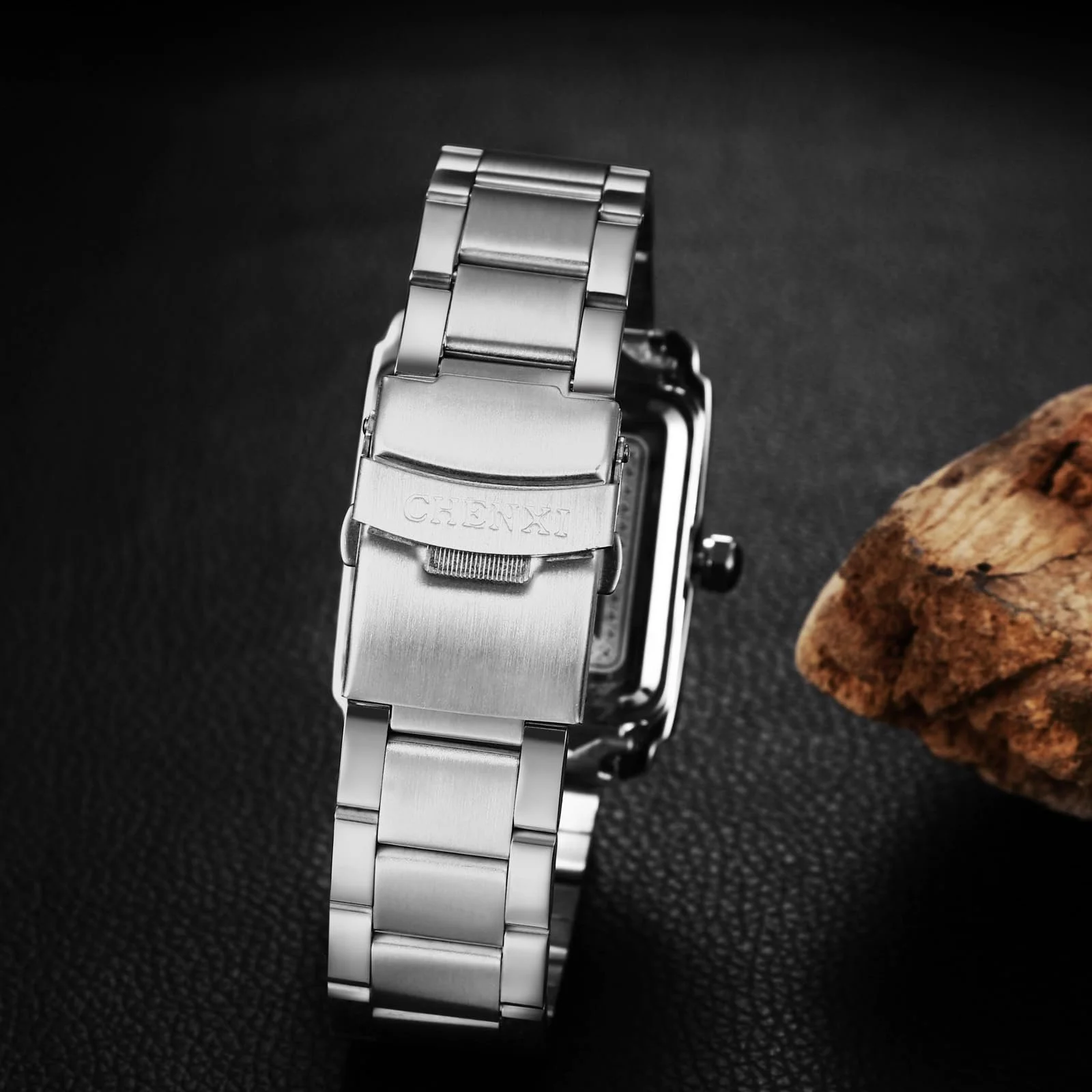 Чоловічий годинник Квадратний з нержавіючої сталі: 3ATM Водонепроникний, фото №6