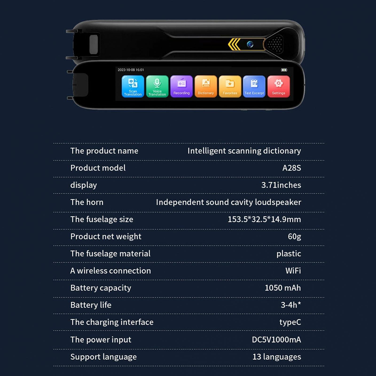 Ручка для сканування Scan Reader, екран 3,71 дюйма, ручка-перекладач на 112 мов, фото №7