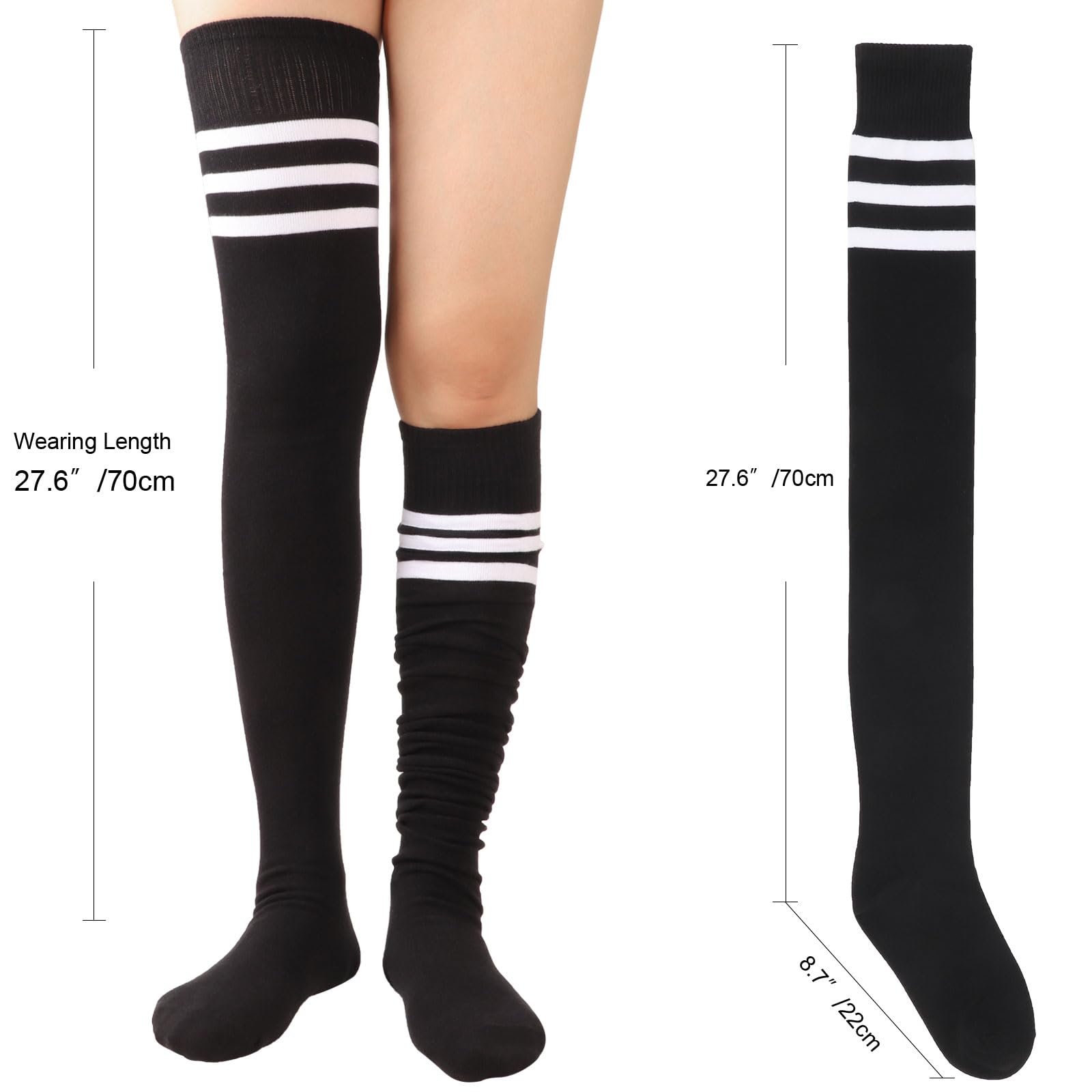 Носки DRESHOW Очень длинные носки выше колена, полосатые гольфы, фото №6
