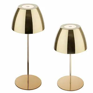 Настольная лампа BRILONER LED Аккумуляторная IP44 Золотистая 13,5 x 36 см. - Фото 1