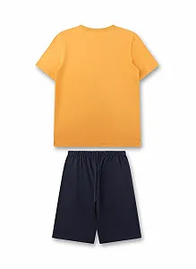 Пижама Sanetta для мальчиков Короткая Оранжевая synthetic.ua - Фото 1