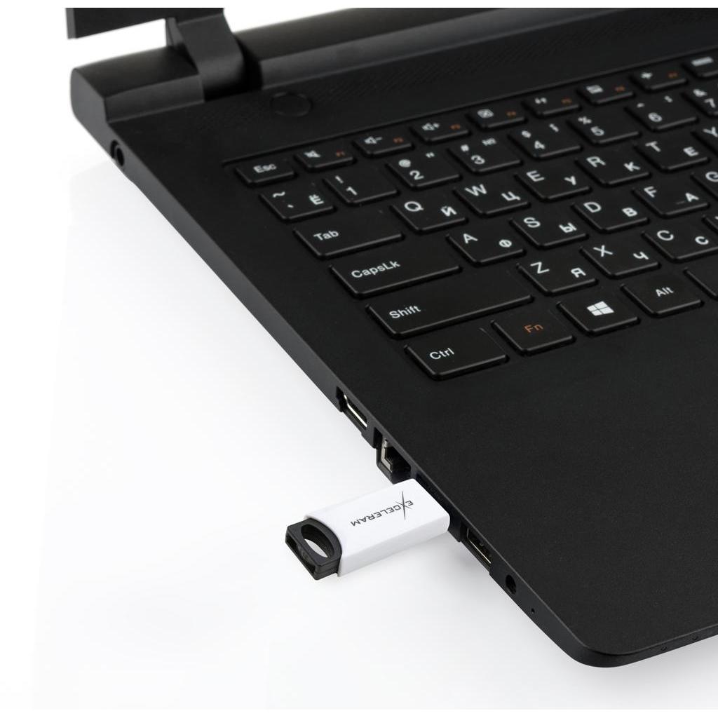 USB флеш-накопичувач Exceleram 64gb H2 Series White/Black USB 2.0 EXU2H2W64, фото №5