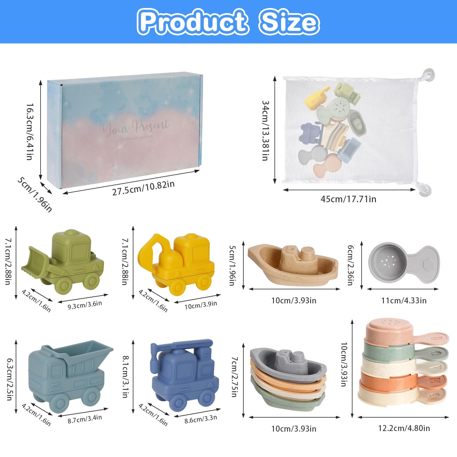 Іграшка для ванни Автомобіль Силіконові 15 шт Різнокольоровий, фото №3