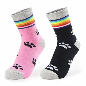 Шкарпетки Гольфи LittleForBig Rainbow Cuff Kitten Paw Бавовна, 2 пари - Фото 1