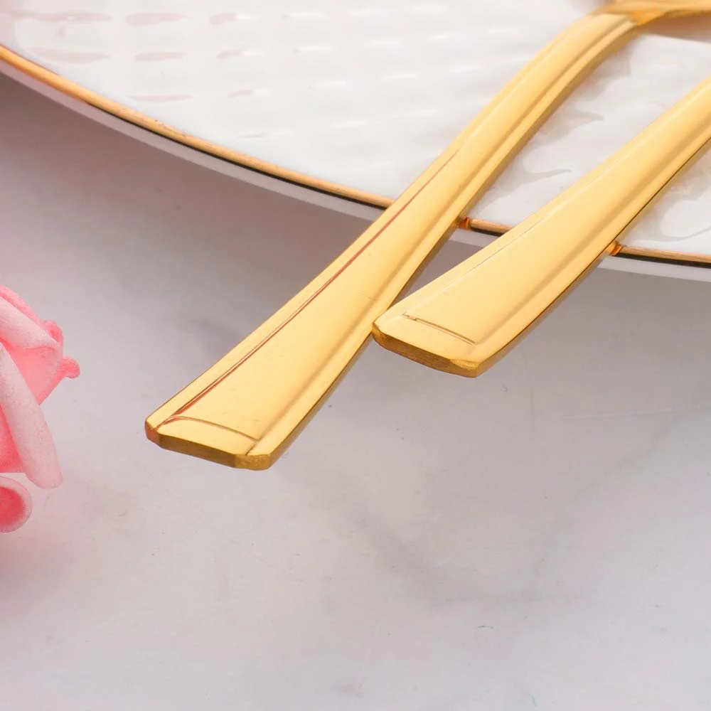 Виделка чайна Meisha Harley Pattern Small, набір 12 шт, нержавіюча сталь, золотий колір, фото №5