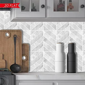 Наклейка на плитку Декоративна Світло-сіра Набір 12 шт. 23 x 29 см - Фото 1