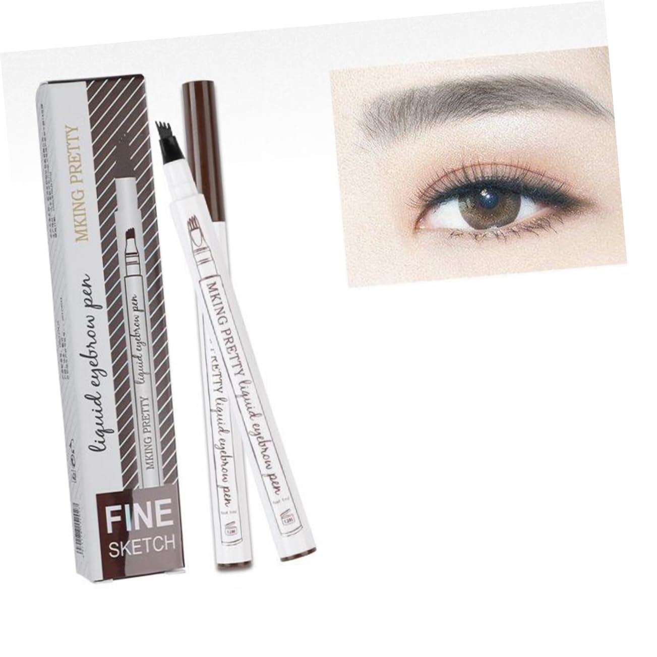 Олівець Beavorty Рідкий Водостійкий Набір з 4 шт. Тонкі лінії Пудра для брів, фото №3