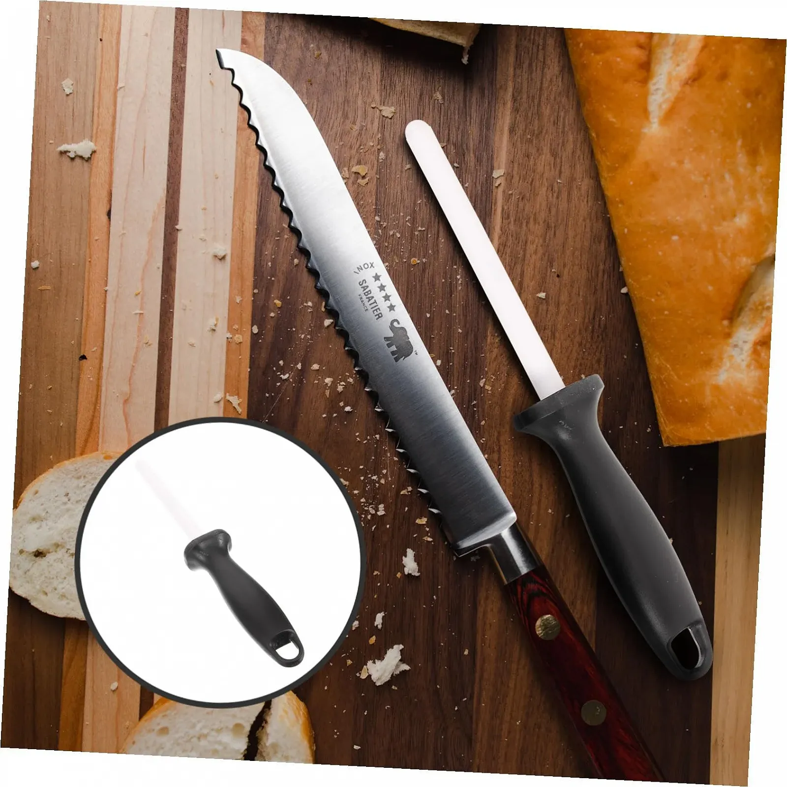 Мусат алмазний для заточування ножів портативний керамічний стрижень легкий, фото №3 Мусат алмазний для заточування ножів портативний керамічний стрижень легкий, фото №3