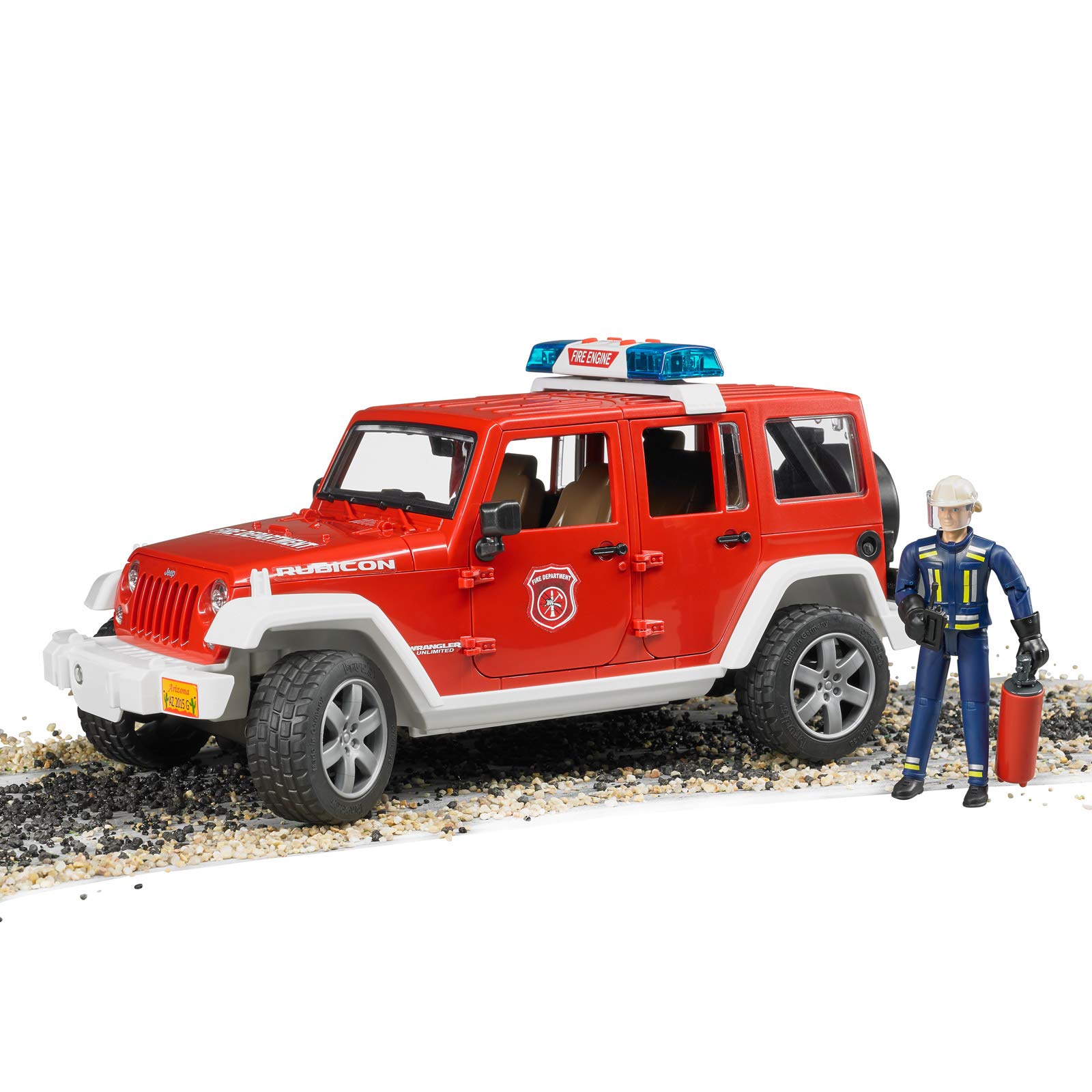 Іграшковий автомобіль Bruder Jeep Wrangler Unlimited Rubicon Fire Department Vehicle з набором пожежника, фото №2