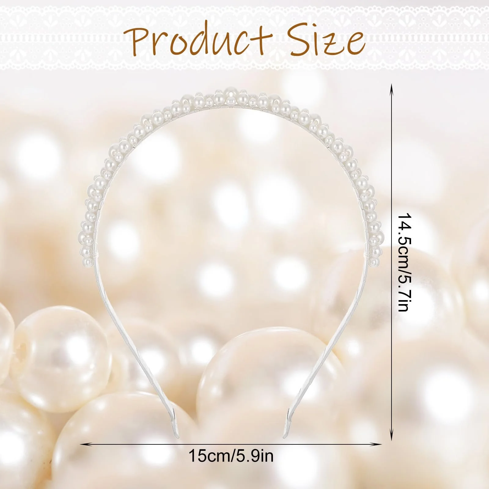 Обруч для волосся з перлинами для жінок, фото №3