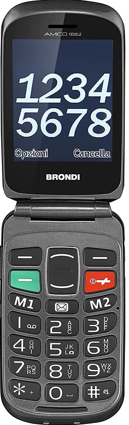 Кнопковий телефон / 2.8" / Brondi Amico Fedele  / 8Gb / 2G / 800 mAh / Ліхтарик / Bluetooth / FM / Black, фото №2