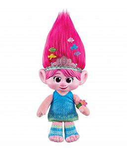 Плюшева іграшка Mattel Dreamworks Trolls Together Strong-Hairy Surprise Queen Poppy зі світловими ефектами та звуками, включає шпильки для волосся та браслет дружби, рожева, 35 см - Фото 1