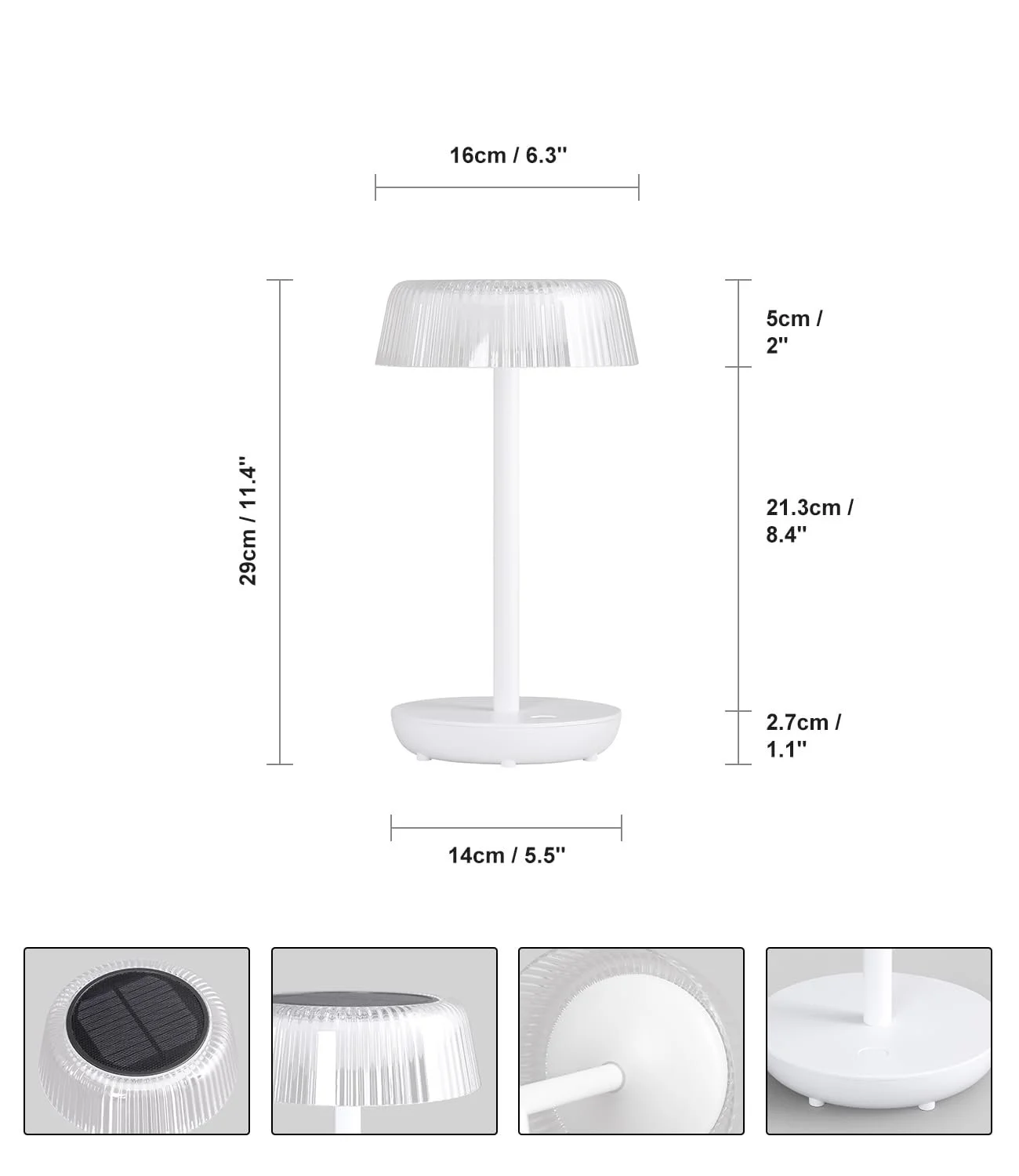 Настільна лампа LED DAWALIGHT акумуляторна вулична бездротова сенсорна IP54 Біла, фото №3