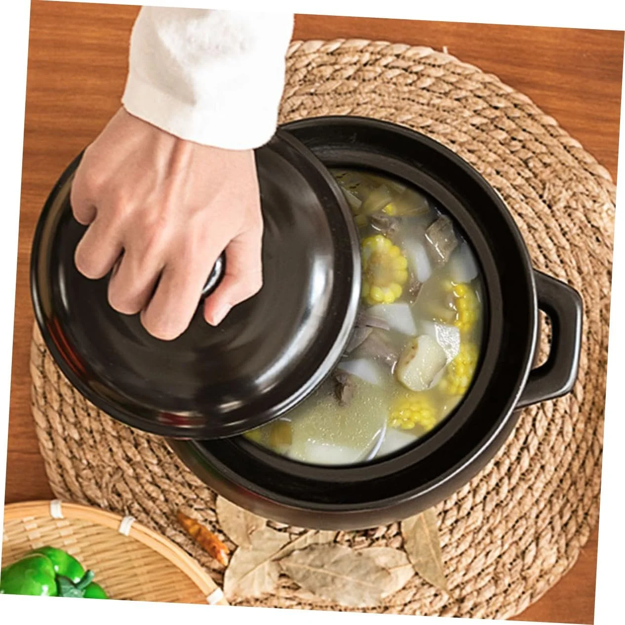 Кастрюля керамическая Gatuida жаростойкая Черная, фото №2