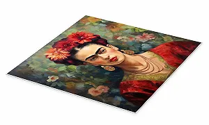 Постер Mark Ashke Frida Kahlo Vintage 50 x 50 см Красный synthetic.ua - Фото 1