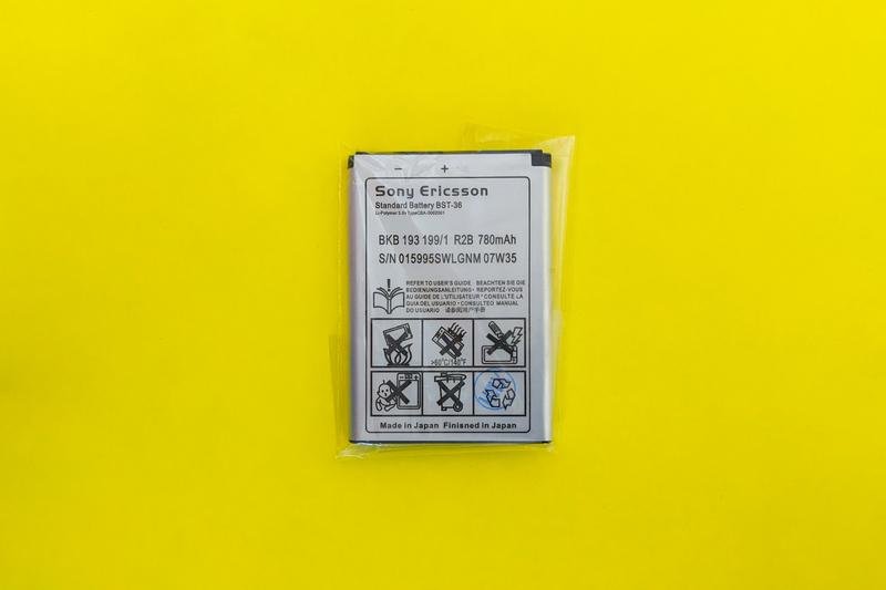 Акумулятор bst 36 sony ericsson bst-36 z310 w200 k510 k310 k320 j300 t250 t280 600mah Original, фото №2