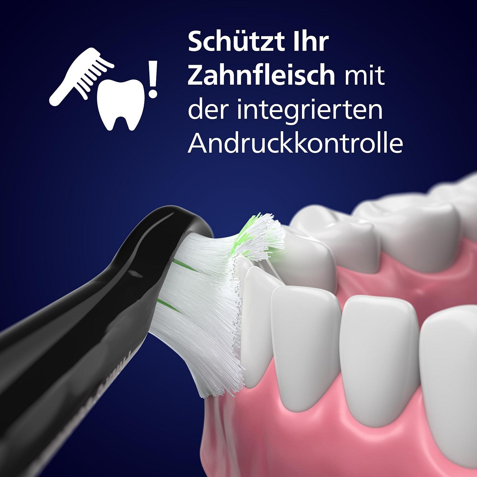 Зубна електрощітка Philips Sonicare 5300 HX7101/01, 2 рівня інтенсивності, контроль тиску, EasyStart, Smartimer і BrushPacer, чорна, фото №5